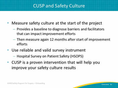 CUSP and Safety Culture