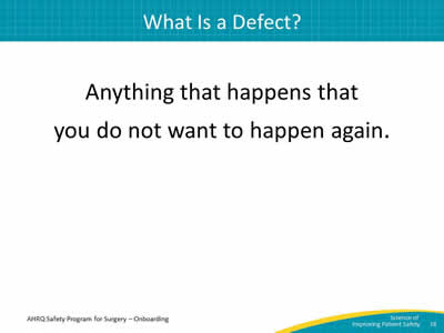 What Is a Defect?