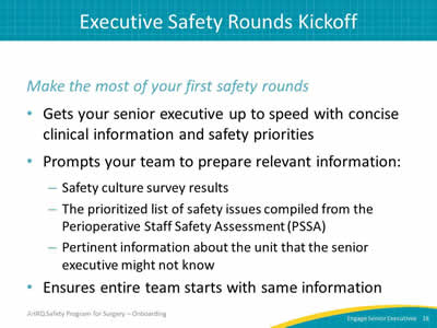 Executive Safety Rounds Kickoff