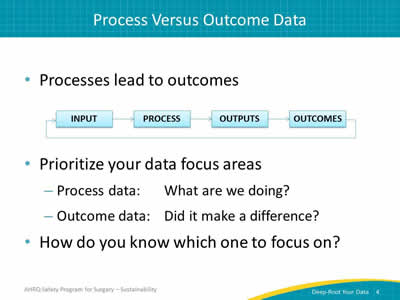Process Versus Outcome Data