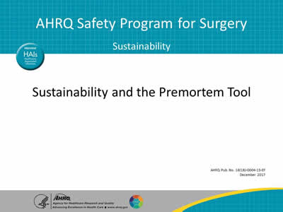 Sustainability and the Premortem Tool