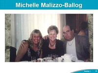 Michelle Malizzo-Ballog. Photo: Michelle Malizzo-Ballog, pictured here with her mother and father.