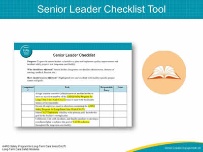 Senior Leader Checklist Tool