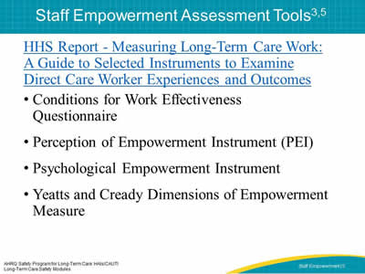 Staff Empowerment Assessment Tools