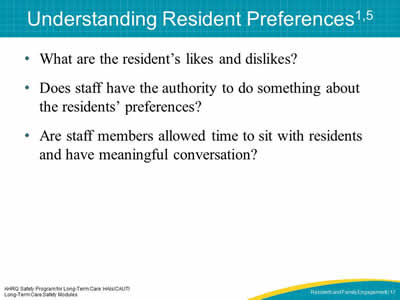 Understanding Resident Preferences