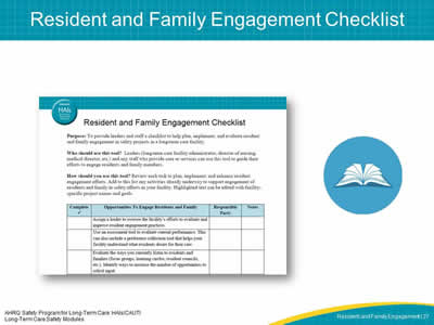 Resident and Family Engagement Checklist