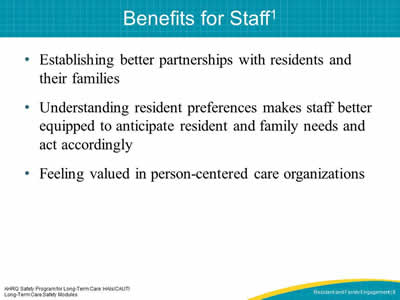 Benefits for Staff