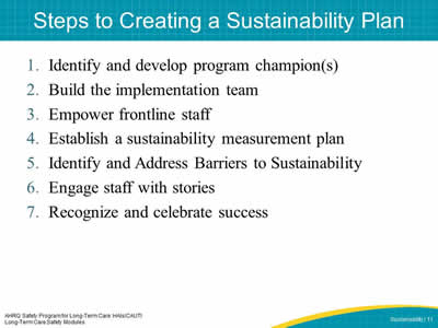 Steps to Creating a Sustainability Plan