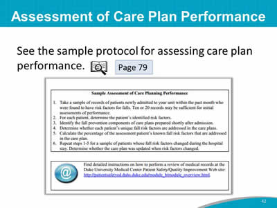 Assessment of Care Plan Performance