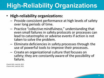 High-Reliability Organizations