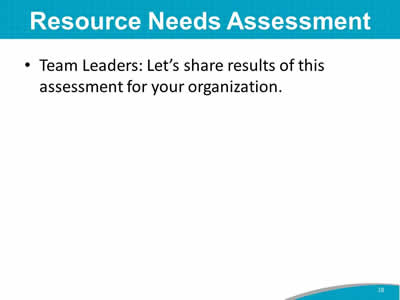 Resource Needs Assessment