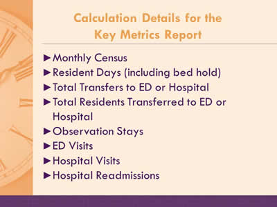 Calculation Details for the Key Metrics Report