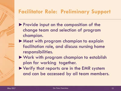 Facilitator Role: Preliminary Support