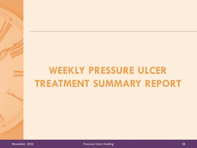 Weekly Pressure Ulcer Treatment Summary Report.