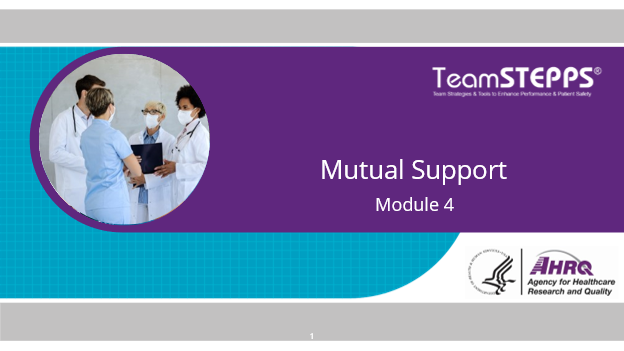Image of slide: In this image a team of healthcare providers stand together discussing a patient.